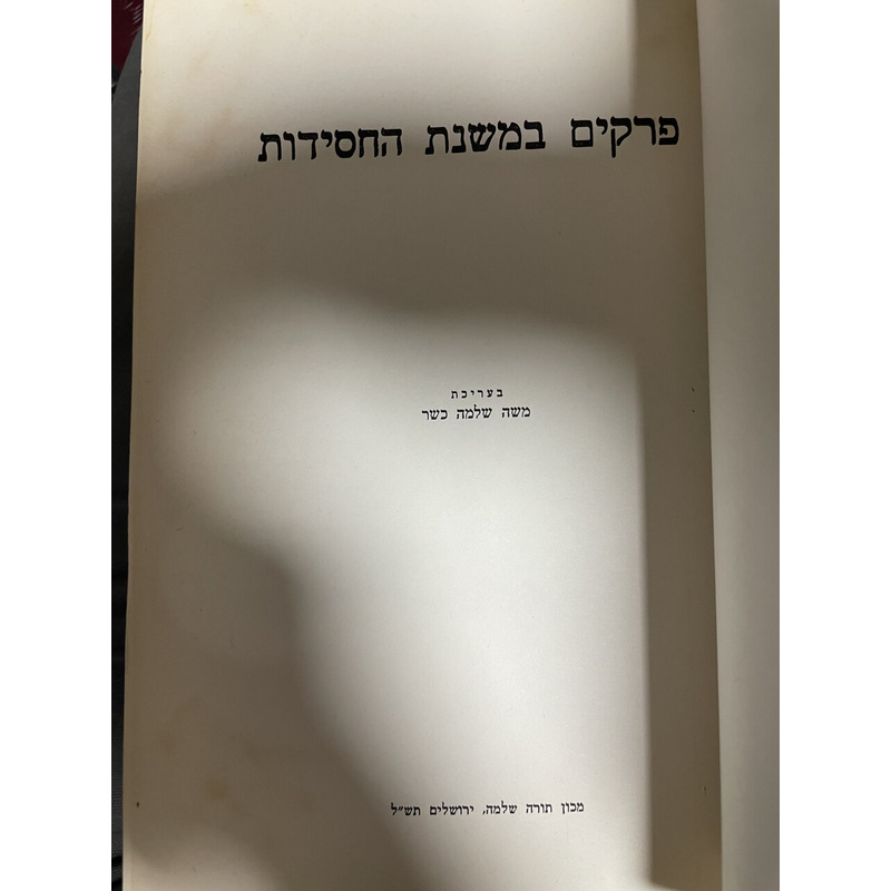 פרקים במשנת החסידות