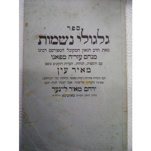 גלגולי נשמות לרמ"ע מפאנו  עם הערות של ר ירוחם ליינער ( האחיין של האדמור מראדזין )